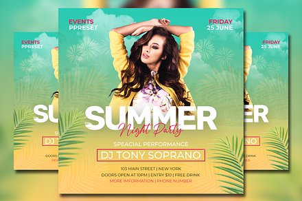 Summer Night Party Flyer Template