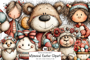 Whimsical Easter Clipart Bundle, an Illustration by OK Design