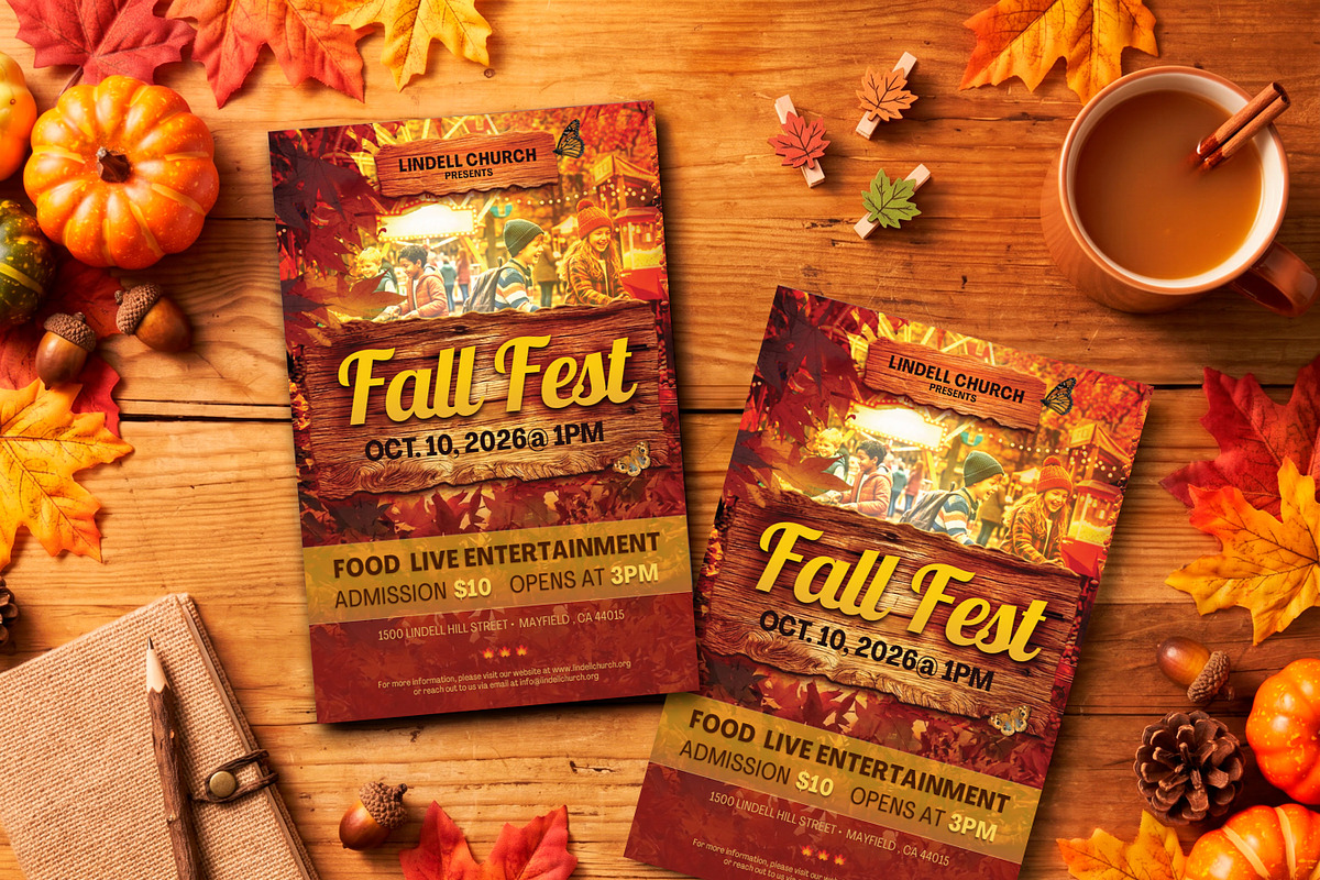 Fall Festival Canva Flyer Template, a Flyer Template by Godserv Designs (Photo 1 of 15)