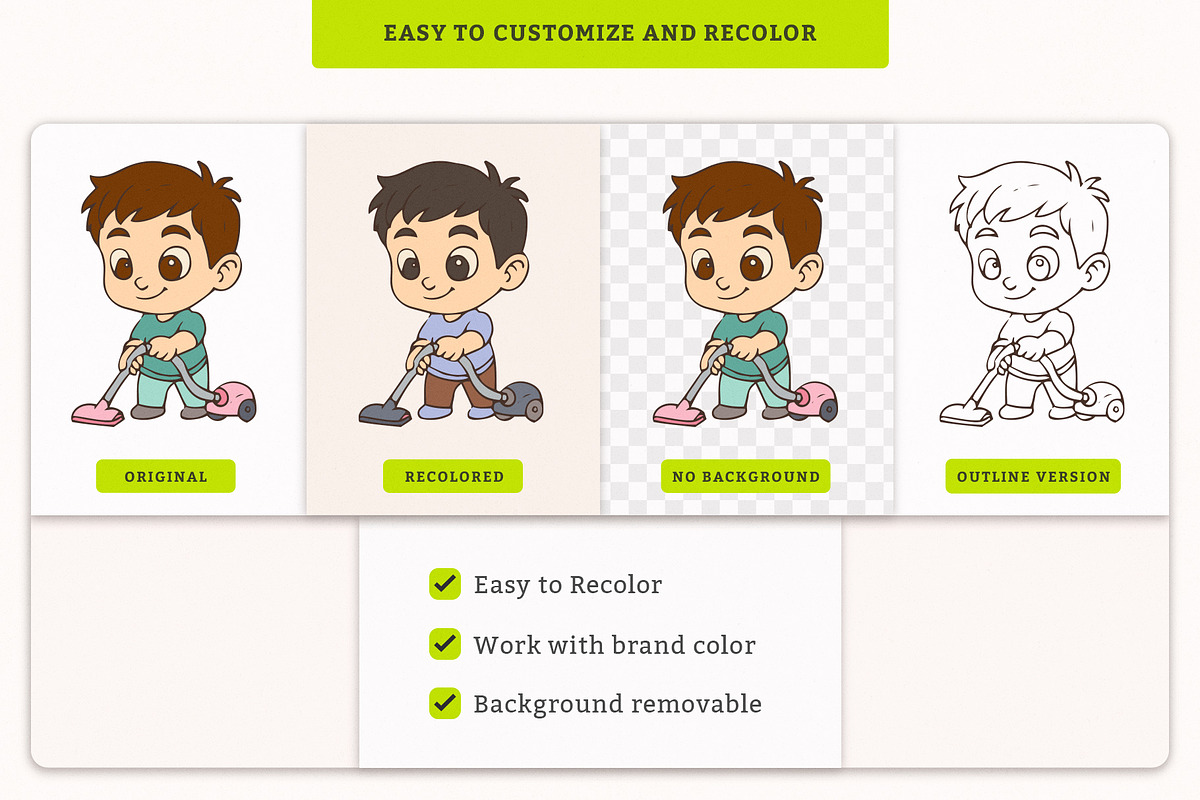 13 Cute Daily Home Routine Character, an Illustration by MEANDSTUDIO (Photo 5 of 5)