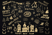 70% OFF - Gold Christmas BUNDLE, an Object Graphic by DigitalCloud (Thumbnail 5 of 10)