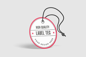 Round Label Tag Mockup