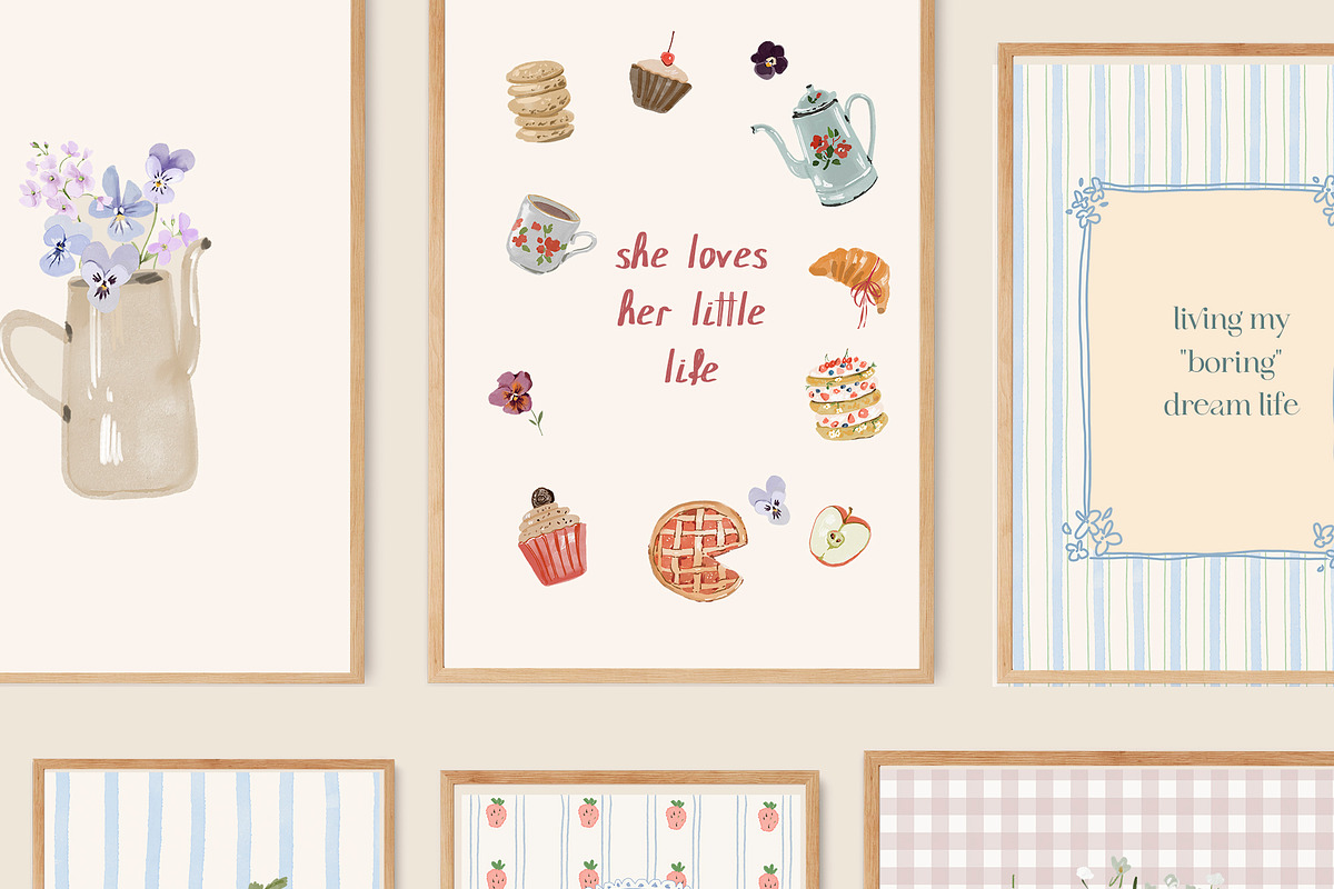 Cottagecore Clipart Frames Posters, a Decorative Illustration by whiteheartdesign (Photo 15 of 21)