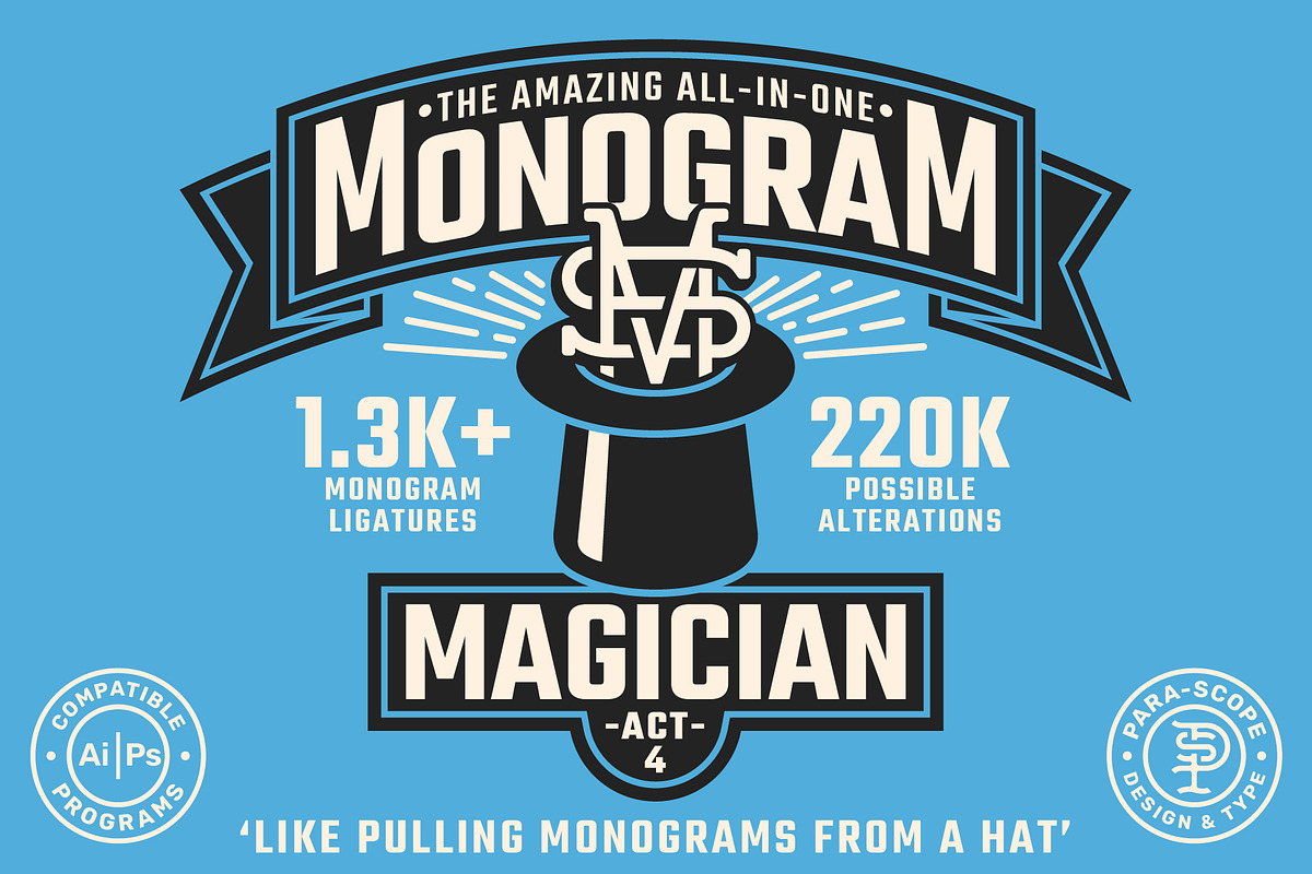 MONOGRAM-MAGICIAN-ACT4, a Symbol Font by Para-Scope Design (Photo 1 of 11)
