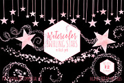 Blush Pink Watercolor Star Clipart, an Illustration by ClipartBrat Graphics (Thumbnail 1 of 5)