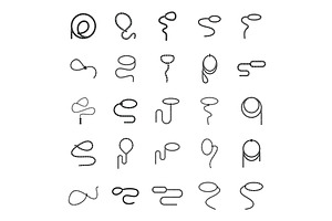 Lasso Icons Set Simple Vector. Hand