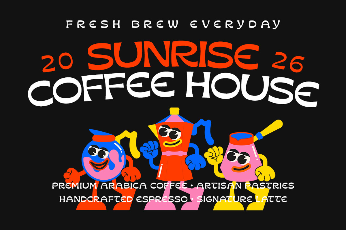 Curva Lova – Psychedelic Display, a Sans Serif Font by decographstud (Photo 7 of 7)