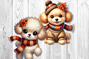 Cute Autumn Poodle Clipart Set, a Seasonal Illustration by V Design Creator (Thumbnail 5 of 9)