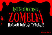 Zomelya Halloween Horror Display, a Font by IHDSTD (Thumbnail 1 of 9)