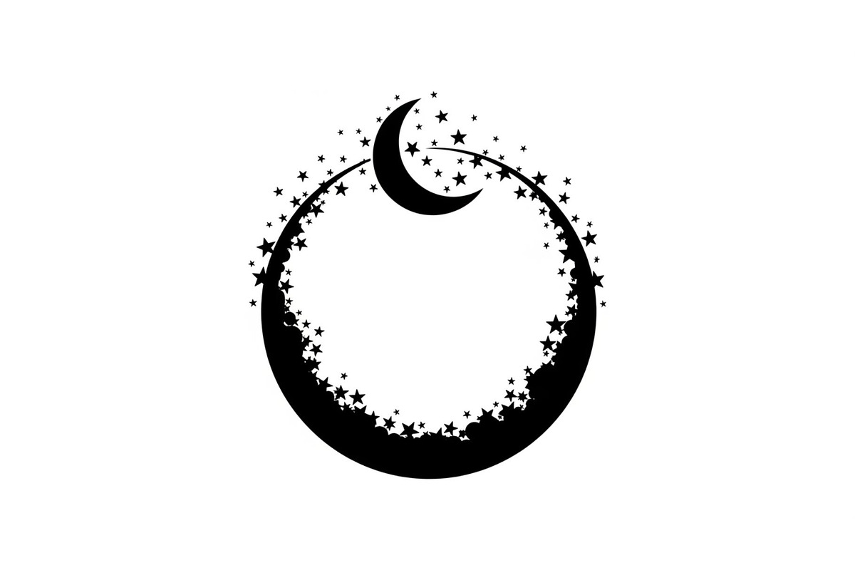 Crescent Moon Round Frame Bundle, an Illustration by Creativeshirt (Photo 2 of 31)
