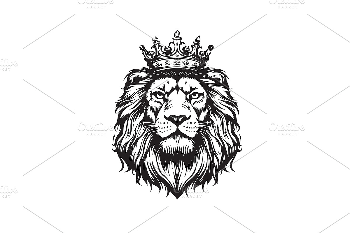 Vector of lion head wearing., an Animal Illustration by yod67
