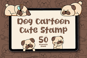Dog Cartoon Cute Stamp