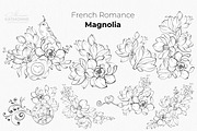 Magnolia Line Art Botanical Vector, a Decorative Illustration by katmonne (Thumbnail 6 of 13)