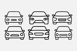 Collection of six simple car icons, an Icon by Toufiqul
