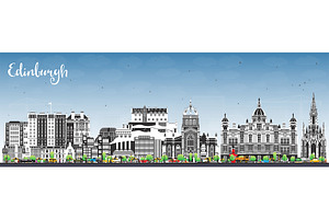 Edinburgh Scotland city skyline., an Illustration by Booblgum