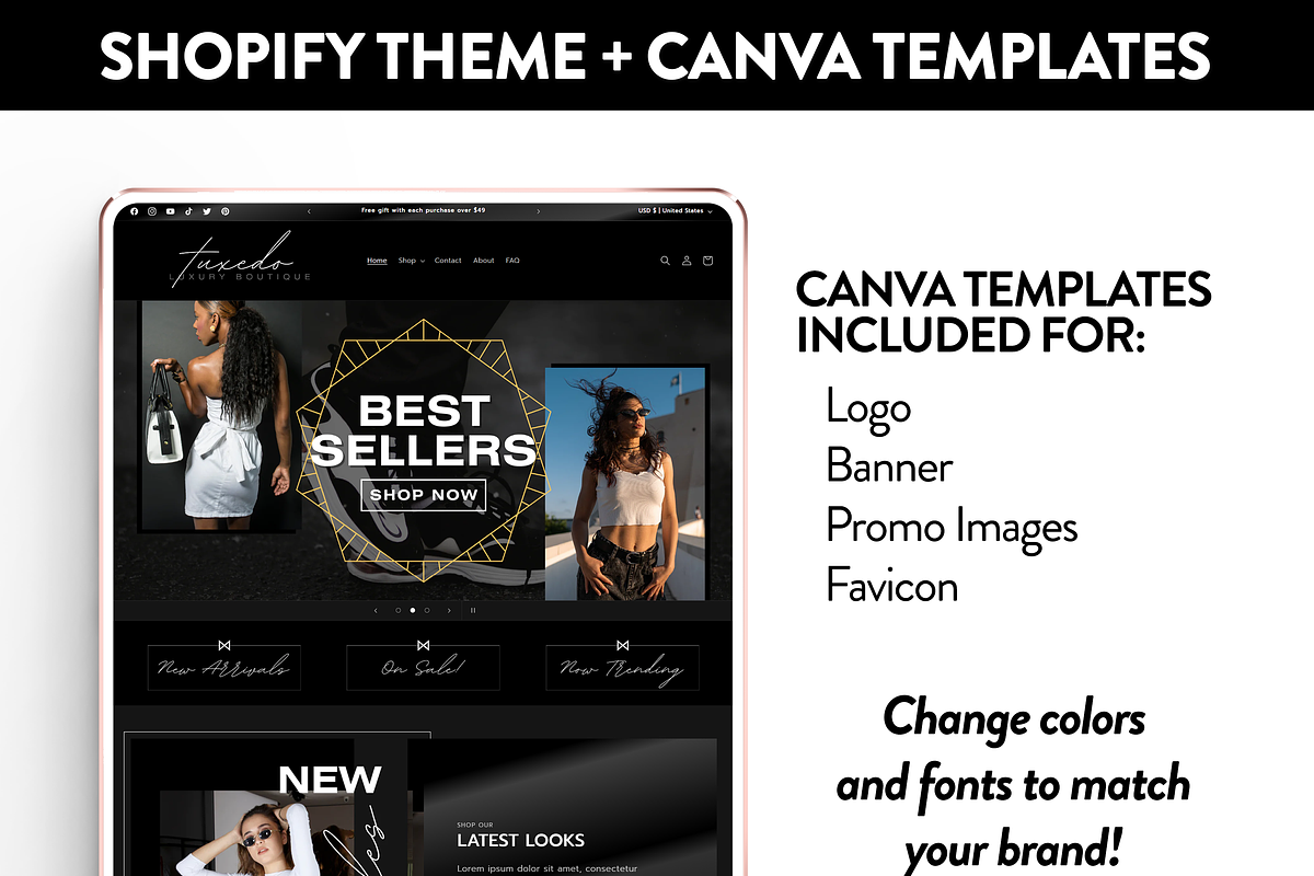 Tuxedo Shopify Theme, a Shopify Template by Lavender Skye Studio (Photo 3 of 3)