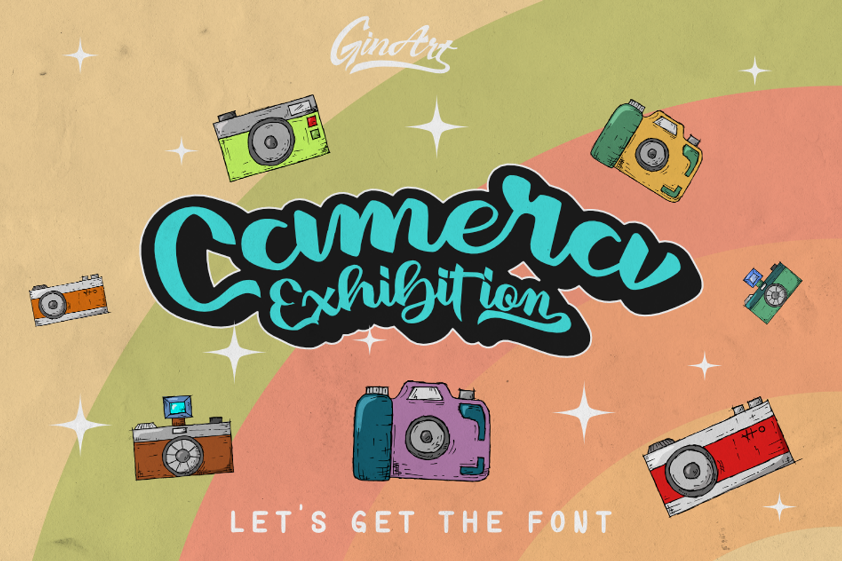 Dungly- Retro Script Fun, a Script Font by Ginart (Photo 3 of 10)