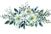 Blue Watercolor Floral Set, an Illustration by Designer_Momina (Thumbnail 3 of 16)