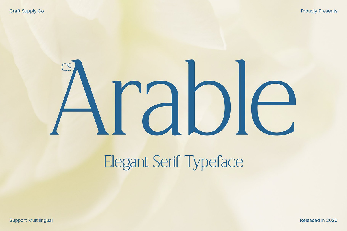 CS Arable – Elegant Serif Font, a Serif Font by Craft Supply Co. (Photo 1 of 8)