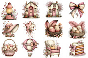 Pink Cottagecore Easter Day Clipart, an Illustration by Designworld (Thumbnail 5 of 5)