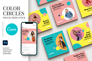 Color Circles CANVA Instagram Pack