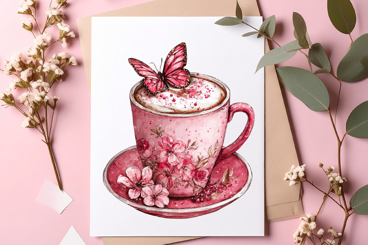 Valentines Day Coffee Cup Clipart, an Illustration by SinaCreation (Photo 5 of 11)