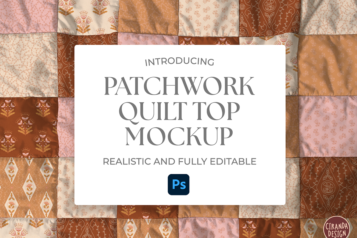 Patchwork Quilt Top Mockup, a Household Mockup by Ciranda Design (Photo 1 of 10)