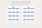 2026 2030 Printable Yearly Calendars, a Print Template by jessicamdesign (Thumbnail 2 of 4)