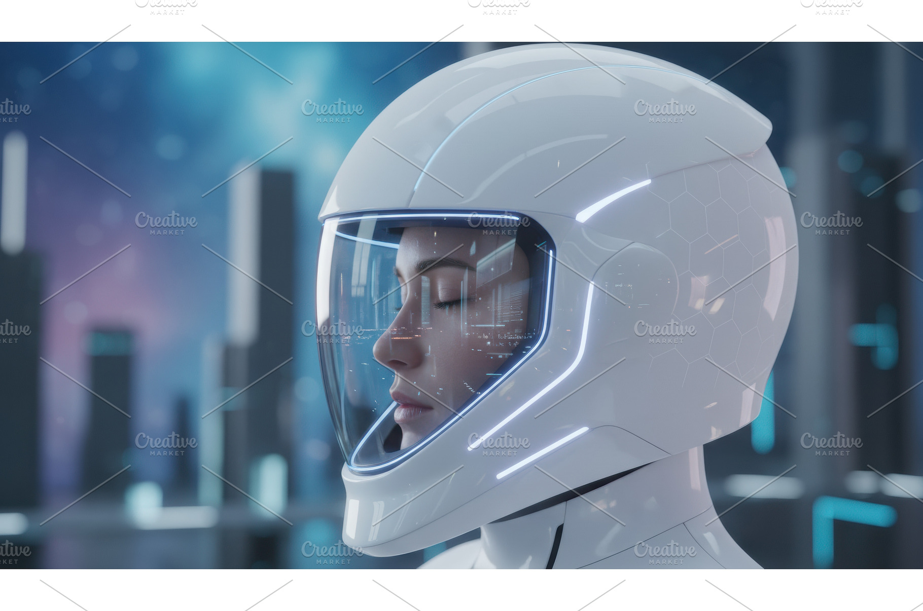 Futuristic astronaut helmet with, a Technology Photo by Igor Tichonow