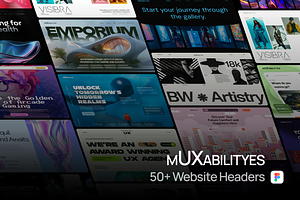 50+ Website Headers, an UI Kit Template by MUIs
