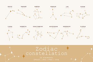 Zodiac constellation collection, an Illustration by KeronnArt