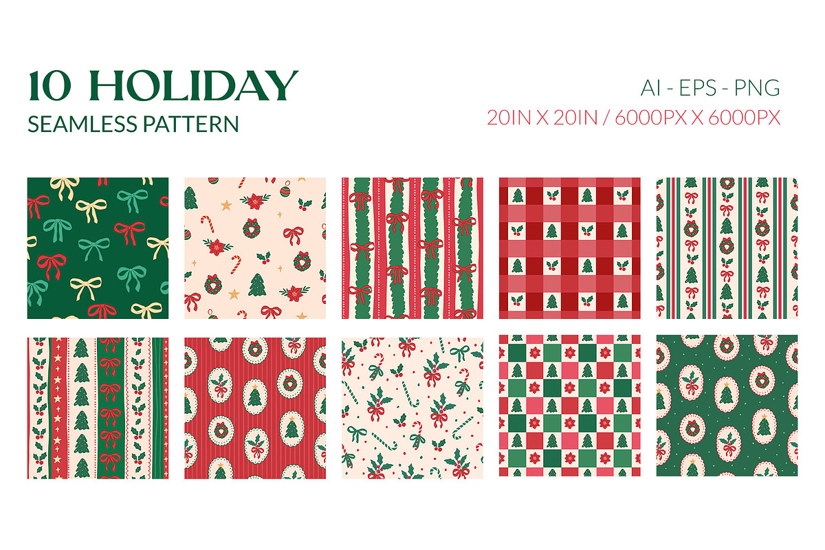 Cozy Traditional Christmas Pattern, a Pattern Graphic by CreativeChristiana (Photo 2 of 12)
