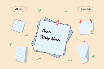 Paper Sticky Notes Graphic, an Object Graphic by Decade Studio