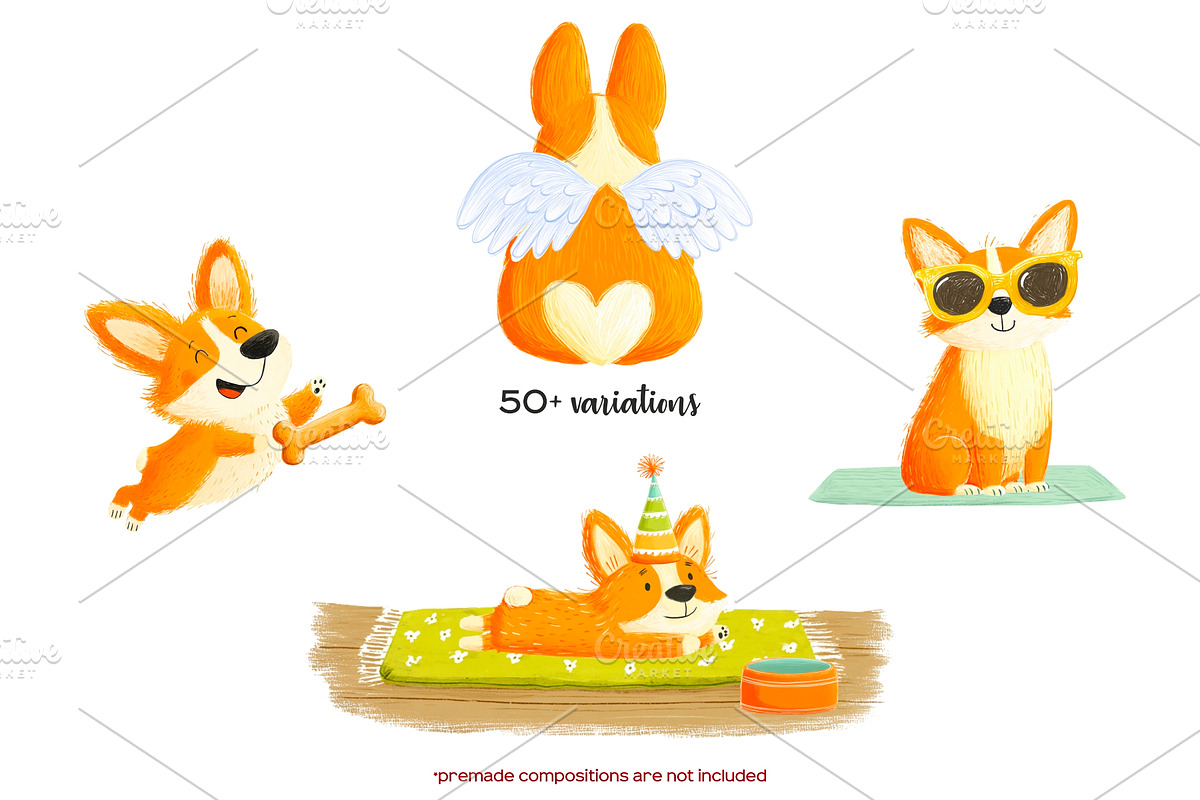Watercolor cute corgi clipart, an Animal Illustration by Art and Funny (Photo 4 of 5)