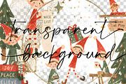 Christmas Elf Clipart, a Decorative Illustration by BigCakeBee (Thumbnail 2 of 3)
