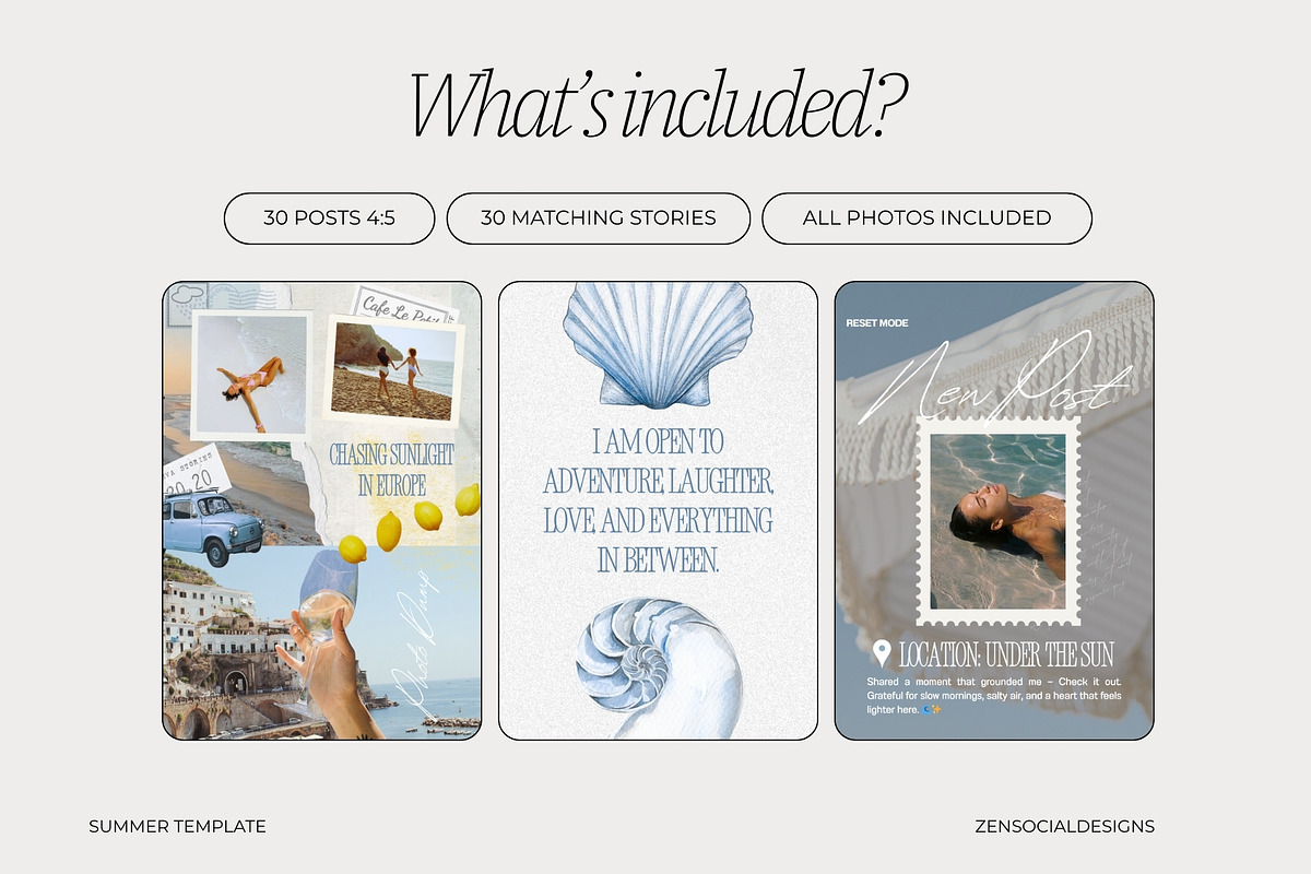 Summer Vibes Instagram Templates preview 4