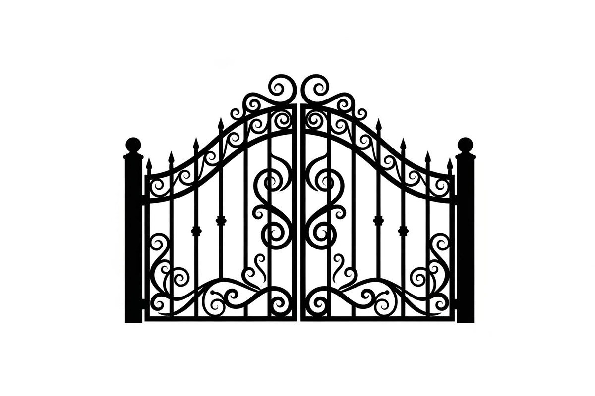 Ornate Wrought Iron Gate Vector Bund, an Illustration by Designs_River (Photo 33 of 47)