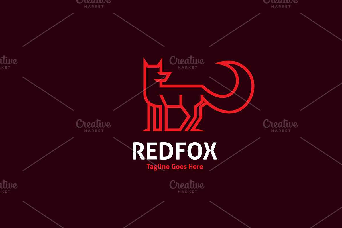 Red Fox Line Art Logo, a Branding & Logo Template by ashenterprise (Photo 3 of 5)
