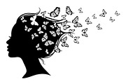 Woman Butterfly Hair Silhouette, an Object 3D Model by yasushie (Thumbnail 26 of 31)