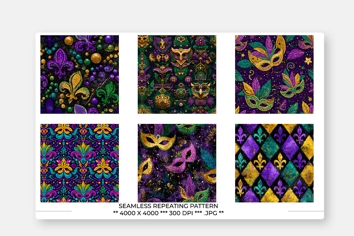 Mardi Gras Designs, a Pattern Graphic by karenfoleyphoto (Photo 5 of 6)