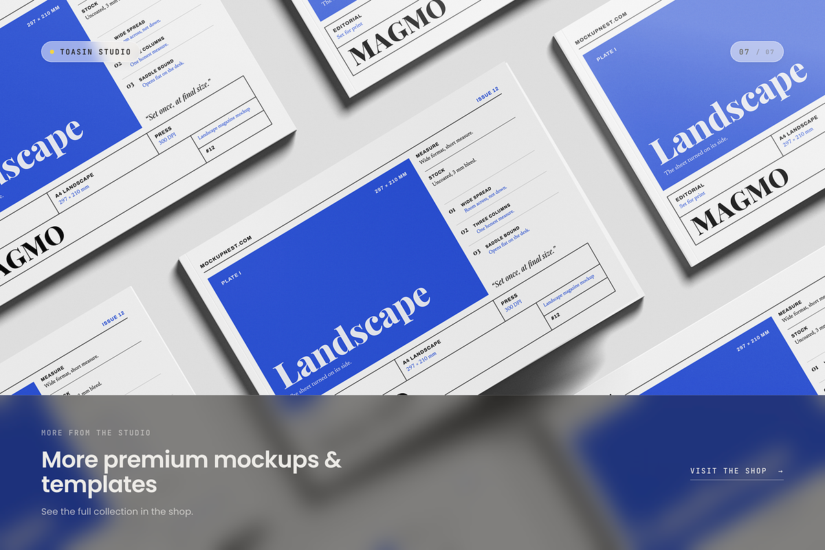 A4 Landscape Magazine Mockup, a Books & Magazine Mockup by Toasin Studio (Photo 7 of 7)