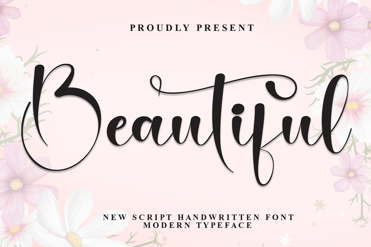 Beautiful | Script Font, a Handwritten Font by Scratchones (Photo 1 of 9)