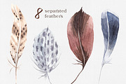 Feathers Watercolor Collection, a Texture Illustration by SOVA (Thumbnail 3 of 7)