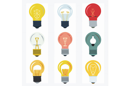 Collection light bulbs showcasing, a Technology Illustration by Vectorstockersland