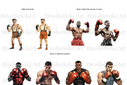 Boxing Clipart, Black Boxer, Fitness, a Person Illustration by BrushstrokeArtGB (Thumbnail 2 of 9)