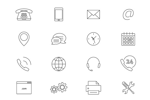 Contact Us Outline Icons