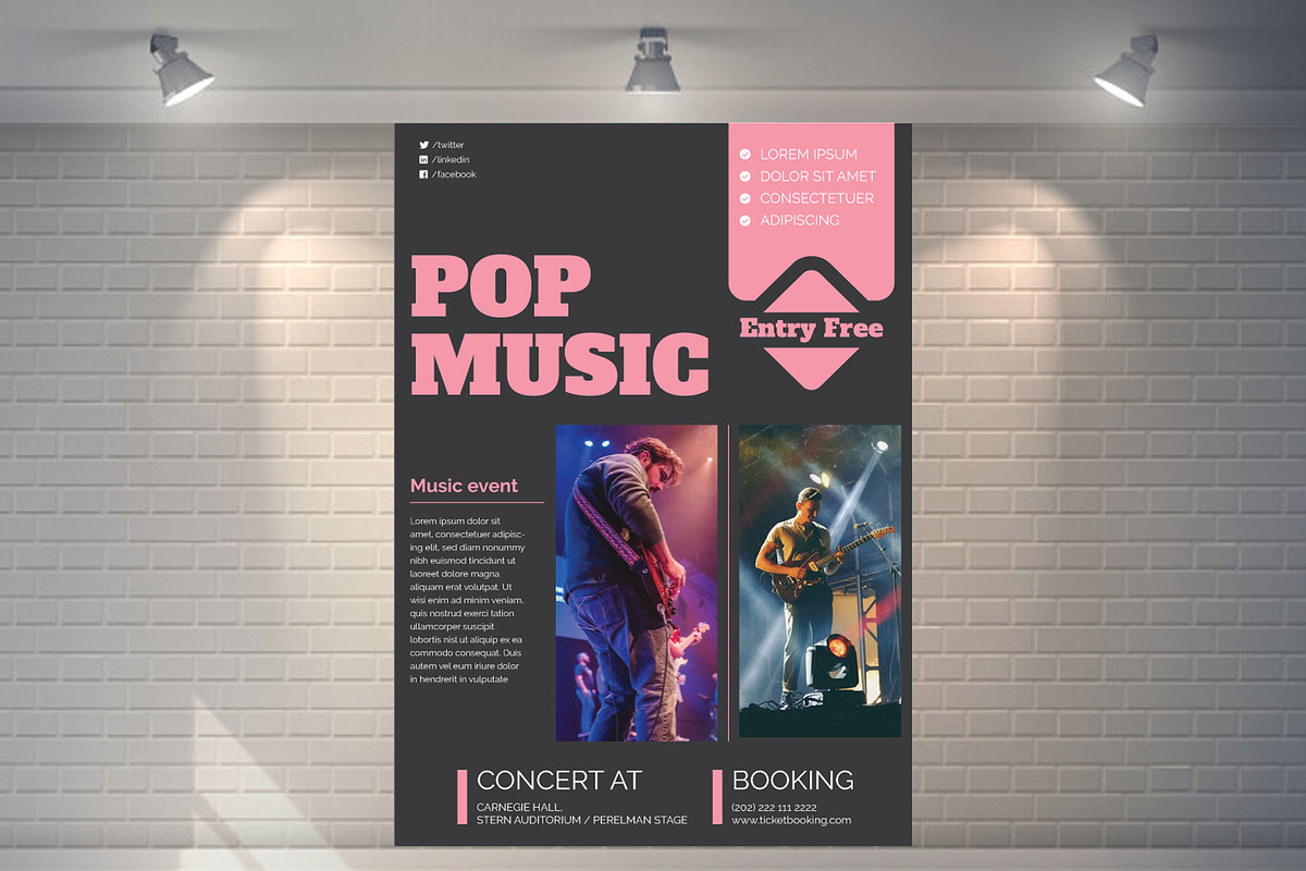 Pop Music Flyer, a Flyer Template by PenciGraphics (Photo 2 of 2)