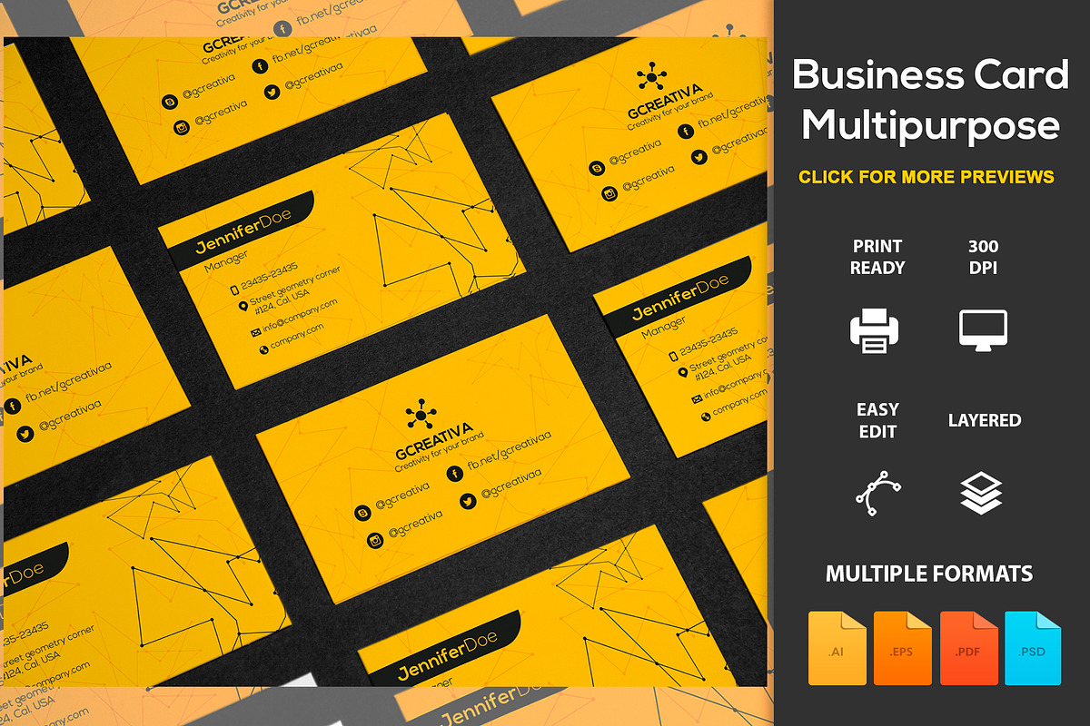 Business Card Multipurpose, a Business Card Template by DesignsStore (Photo 1 of 3)