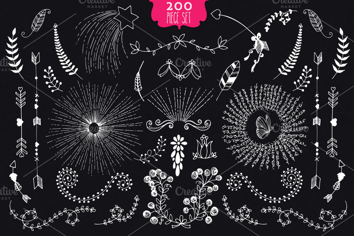 Hand drawn Designers Element Kit, an Illustration by StylishDesignMe (Photo 4 of 5)