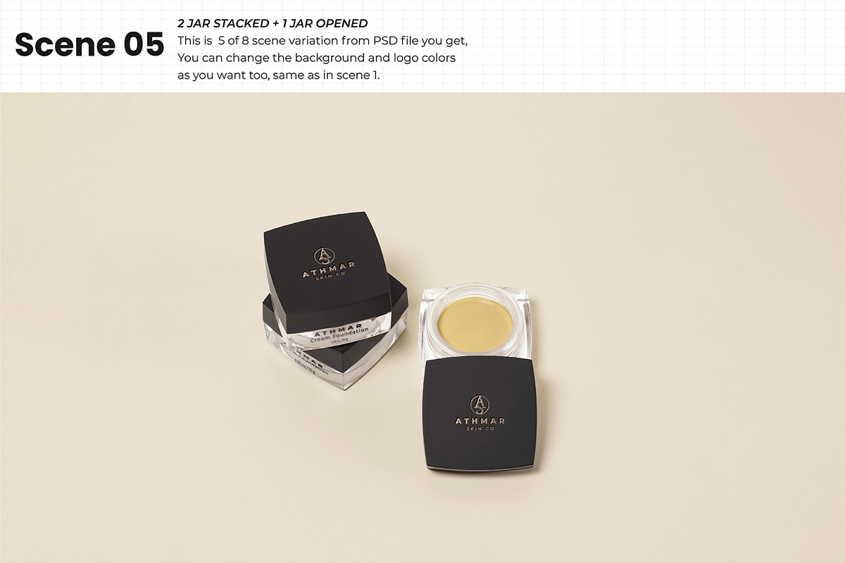 Cosmetic Cream jar mockup set, a Packaging Mockup by Assyat (Photo 7 of 10)
